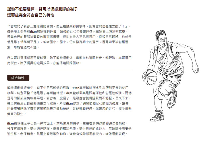 低足弓專業籃球襪 襪子 titan